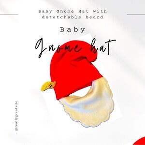 Baby new Gnome polar fleece hats with detatchable-beards.